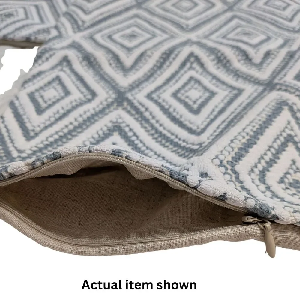 🔹 HPUK Geometric Blue Throw Pillow Covers 20x20 Set of 2 Boho Modern Textured - Picture 5 of 6